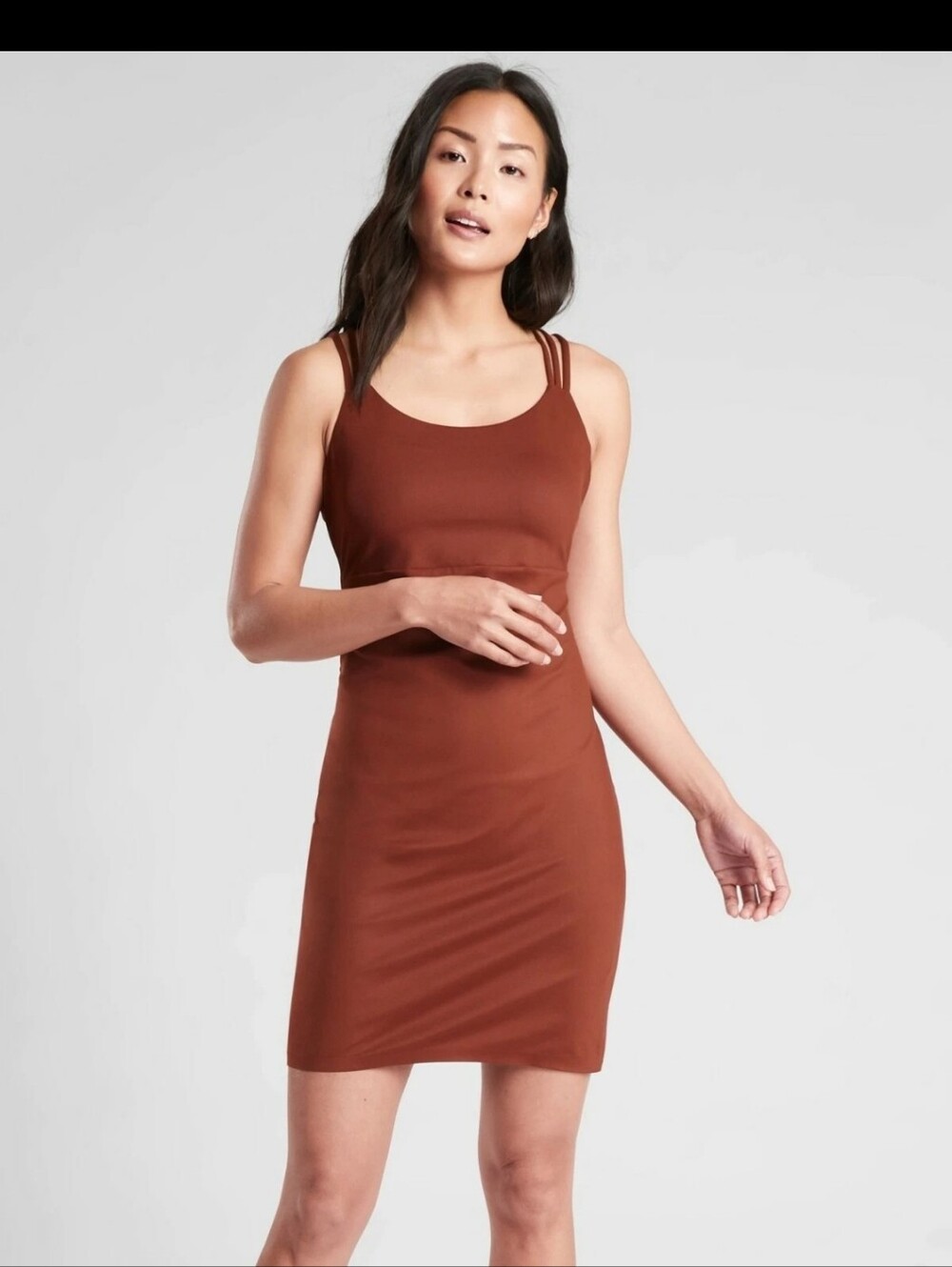 Athleta Hyper Focused Sleeveless Dress Women Size Small Brown